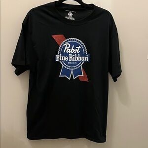 Pabst Blue Ribbon Beer Tee Shirt American Needle Size Large Black